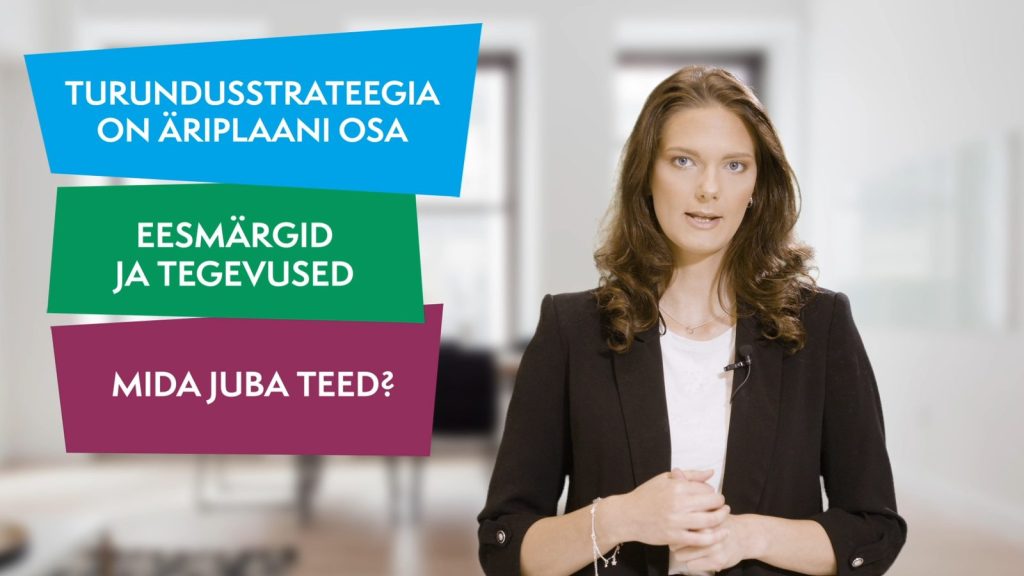 E-kursuse video kaader: koolitaja ja teemasildid